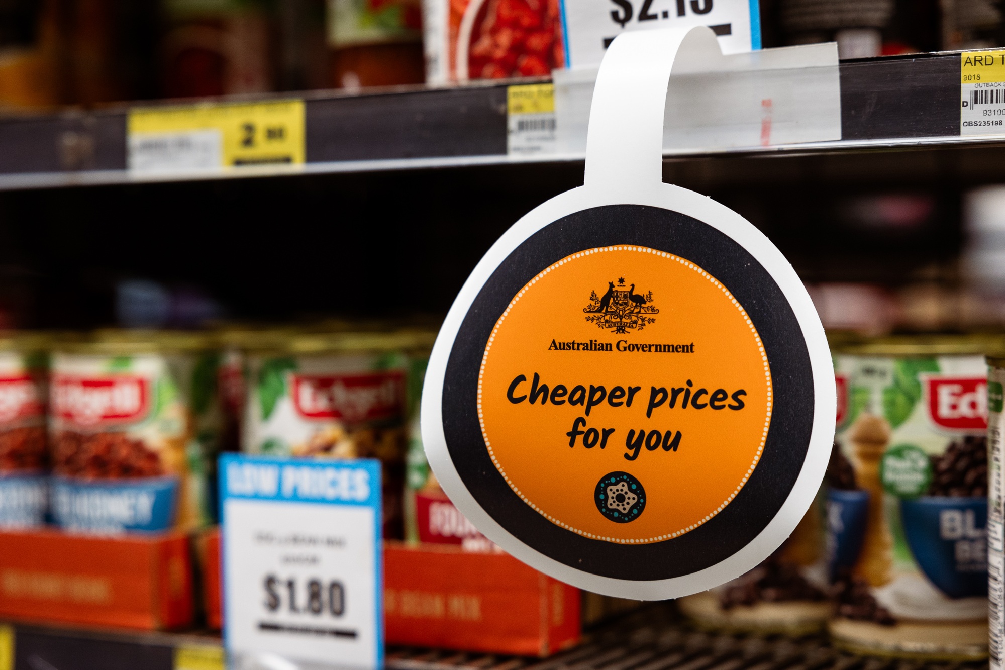 Australian Government cheaper price item label