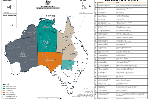 RAES Regions and Providers Map October 2025