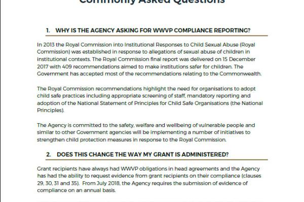 WWVP Commonly Asked Questions