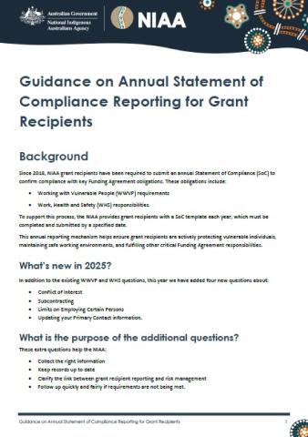 Guidance on Annual Statement of Compliance Reporting for Grant Recipients