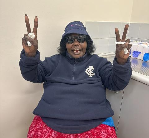 Thelma from Borroloola after her second life changing cataract surgery