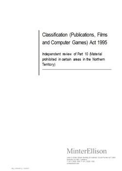 Classification (Publications, Films and Computer Games) Act 1995: Independent review of Part 10 (Material prohibited in certain areas in the Northern Territory)
