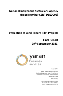 Northern Australia White Paper: Land Tenure Reform Pilots